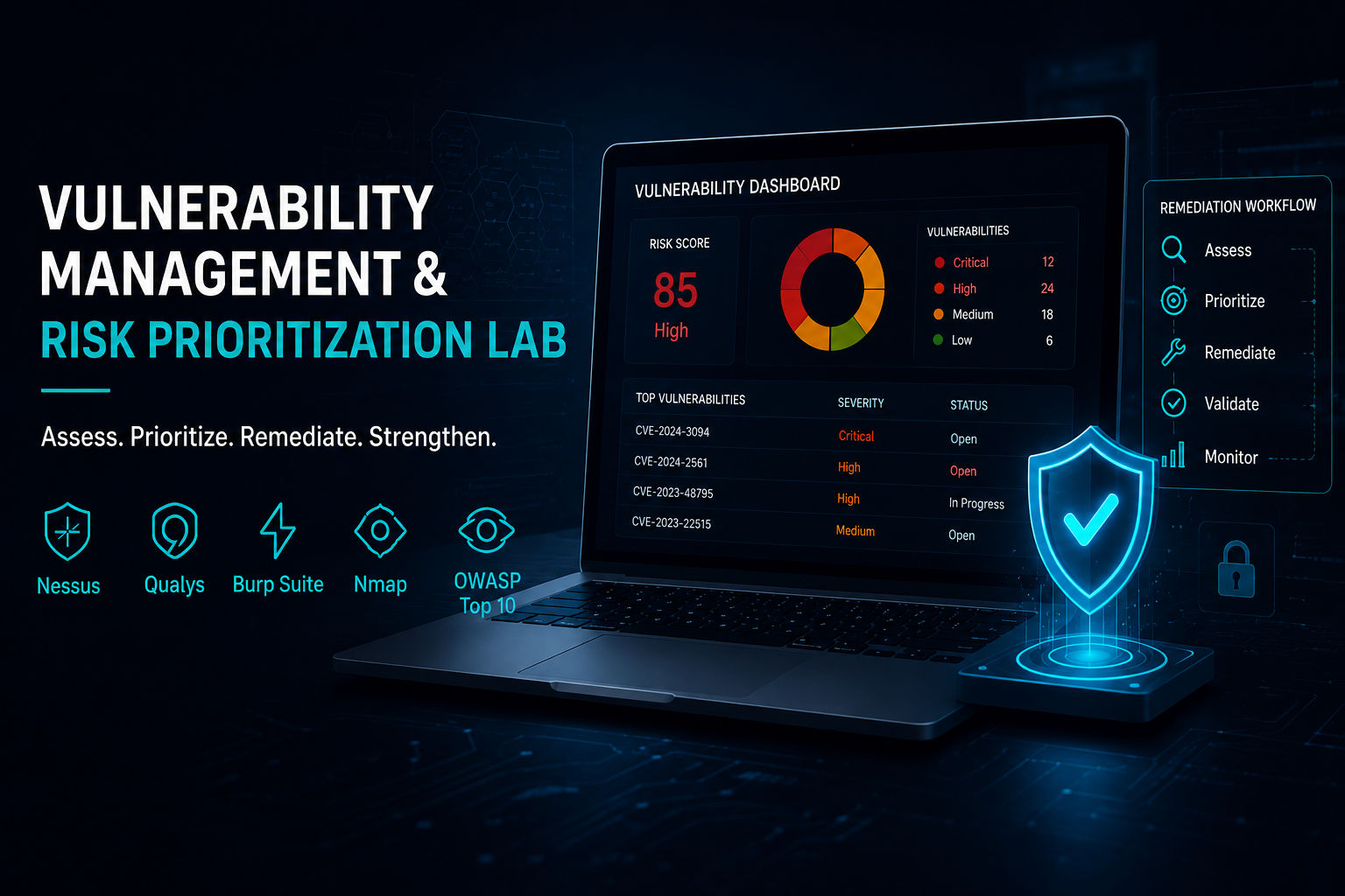 Vulnerability Management and Risk Prioritization Lab dashboard